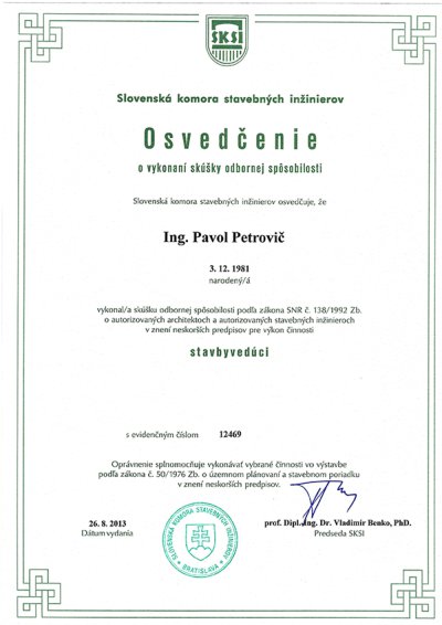 certifikát