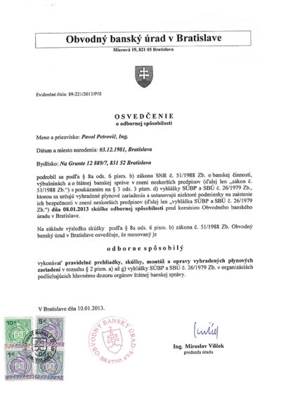 certifikát