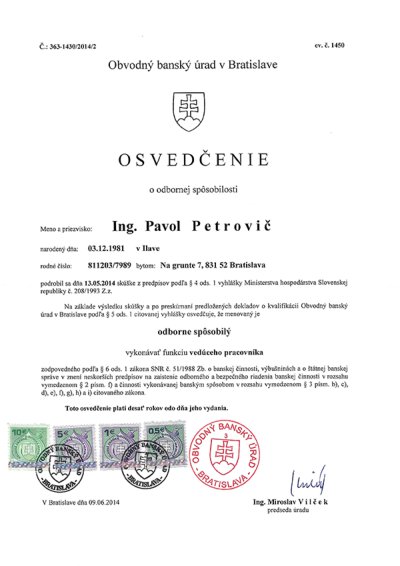certifikát
