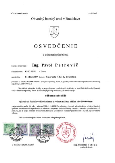 certifikát
