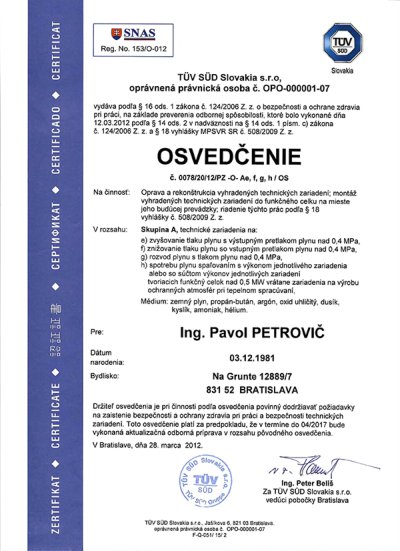 certifikát
