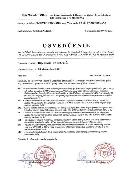 certifikát